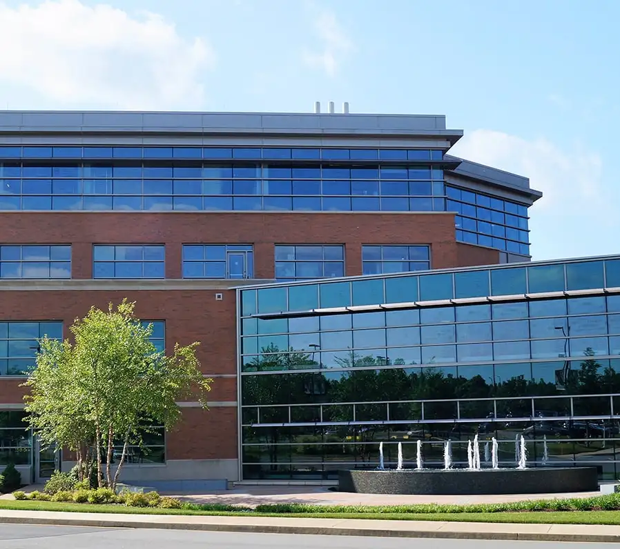 Roofing work on an institutional building